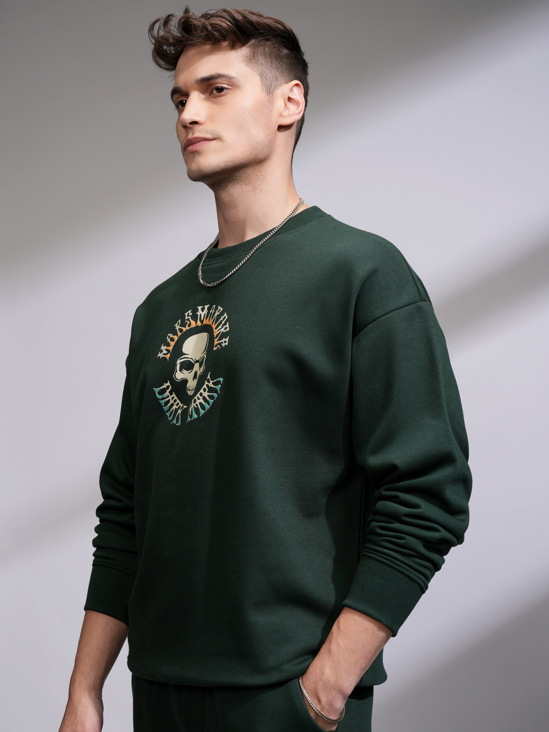 WB By Highlander Men Olive Harry Potter Round Neck Pullover Sweatshirt - Olive - Image 4