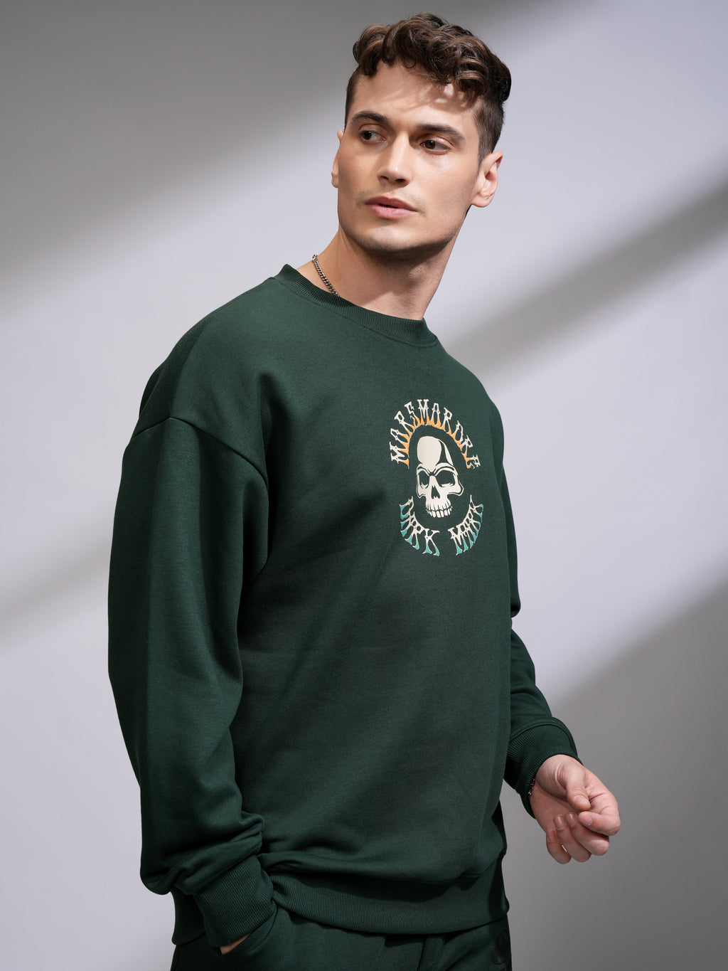 WB By Highlander Men Olive Harry Potter Round Neck Pullover Sweatshirt - Olive - Image 6