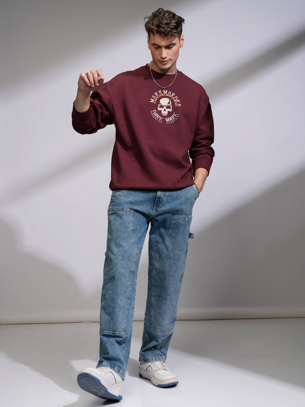 WB By Highlander Men Maroon Harry Potter Round Neck Pullover Sweatshirt - Maroon - Image 2
