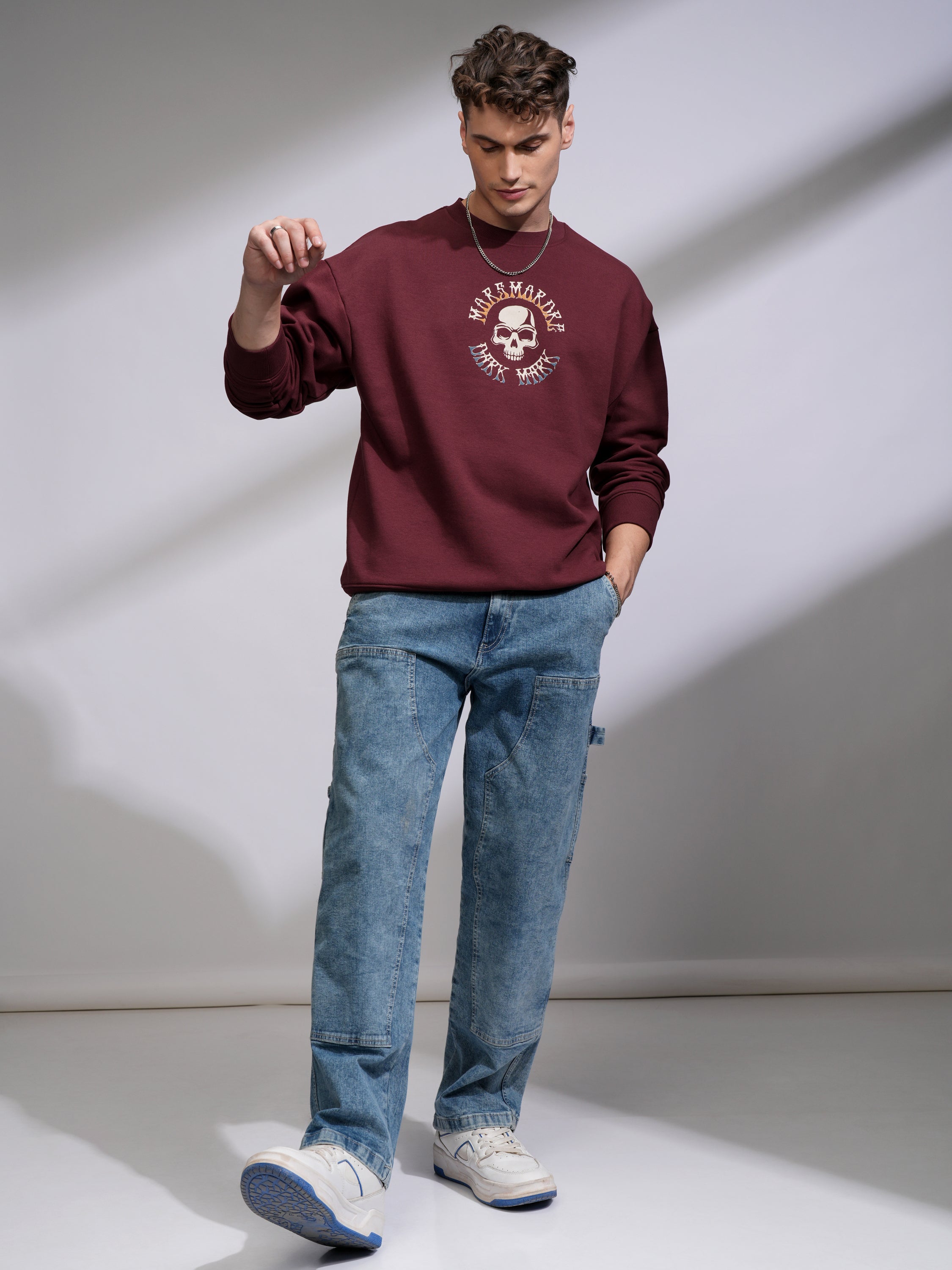 WB By Highlander Men Maroon Harry Potter Round Neck Pullover Sweatshirt - Maroon - Image 2