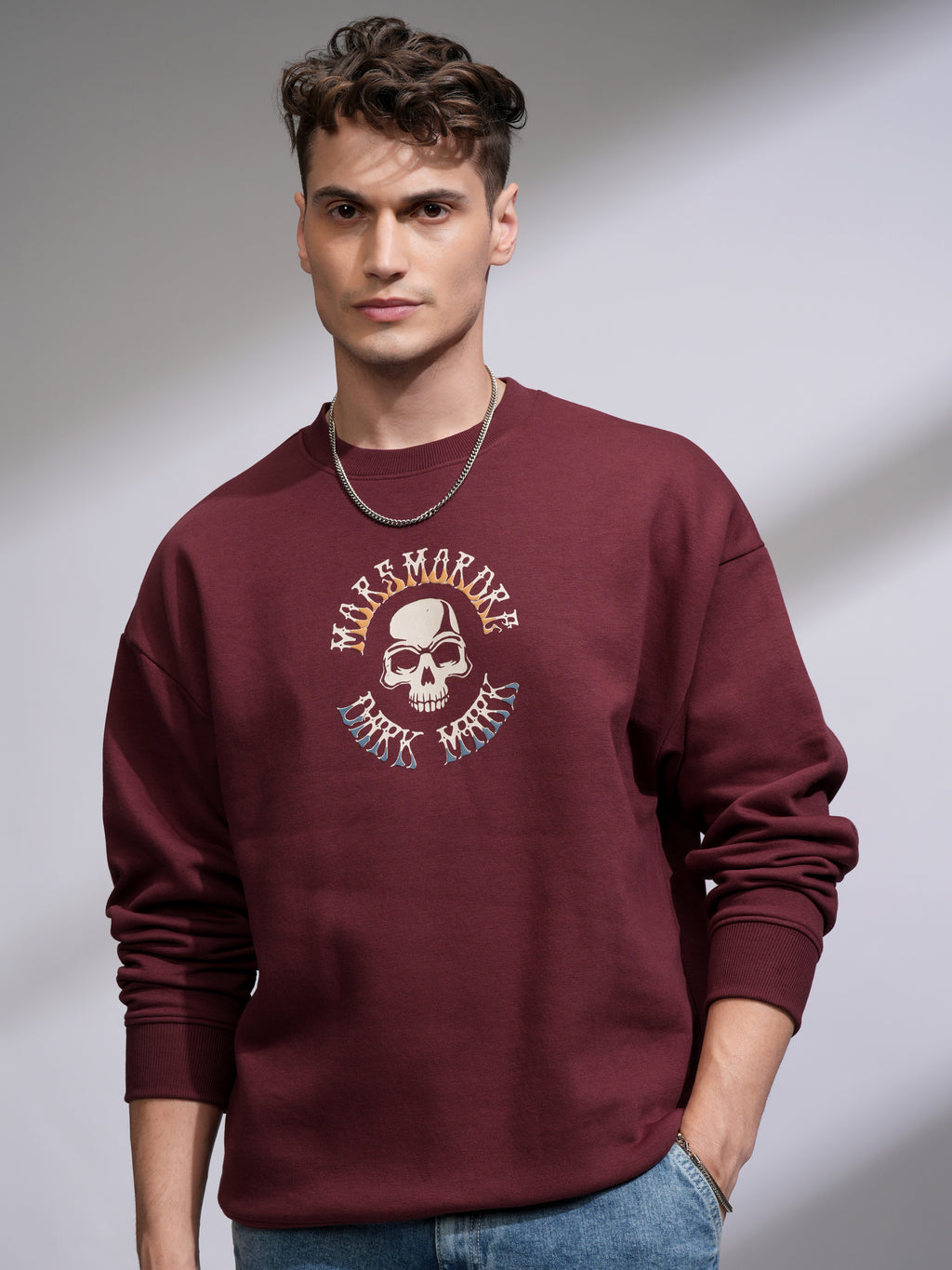 WB By Highlander Men Maroon Harry Potter Round Neck Pullover Sweatshirt - Maroon - Image 3