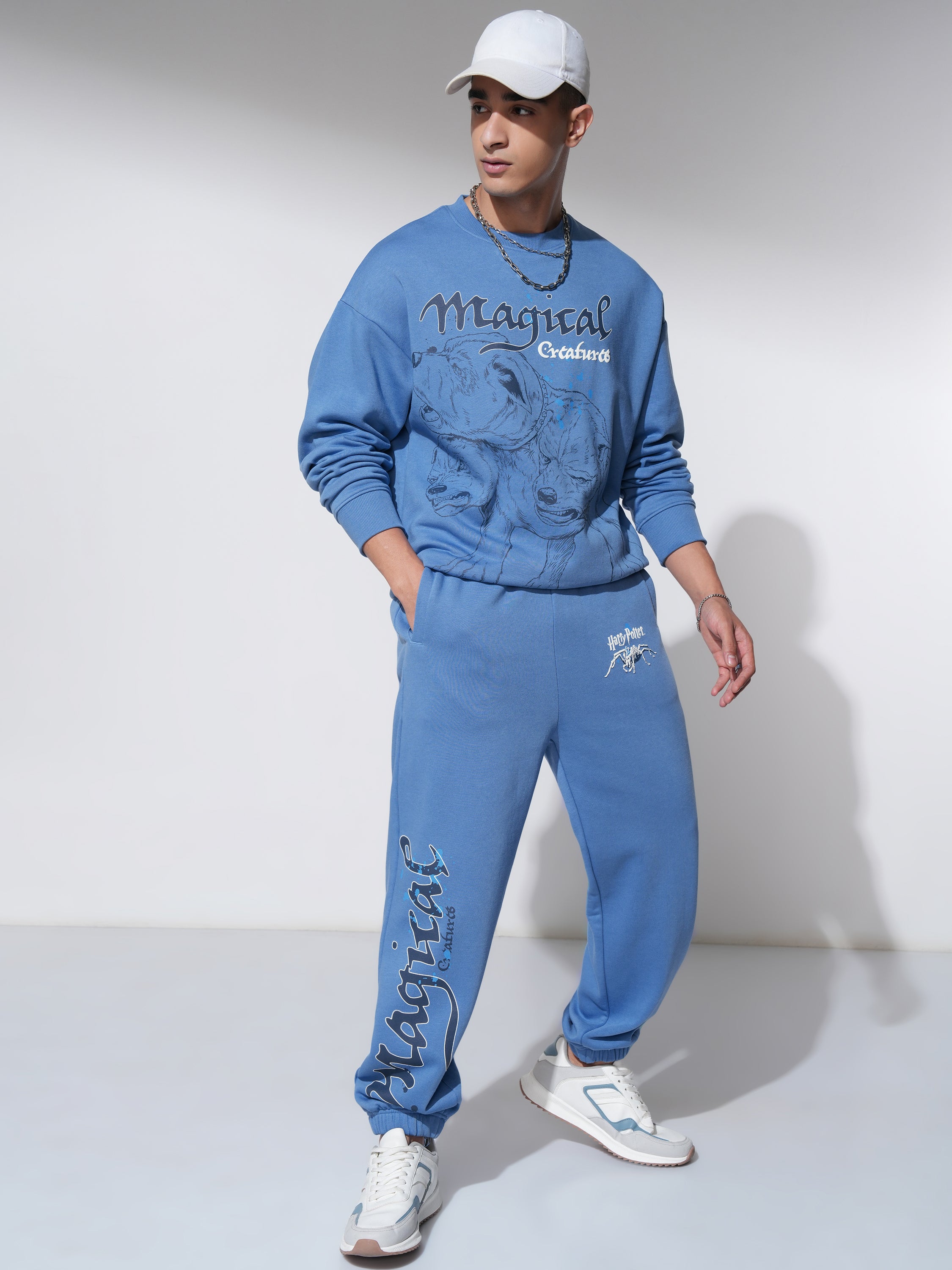 WB By Highlander Men Blue Harry Potter Round Neck Pullover Sweatshirt - Blue - Image 2
