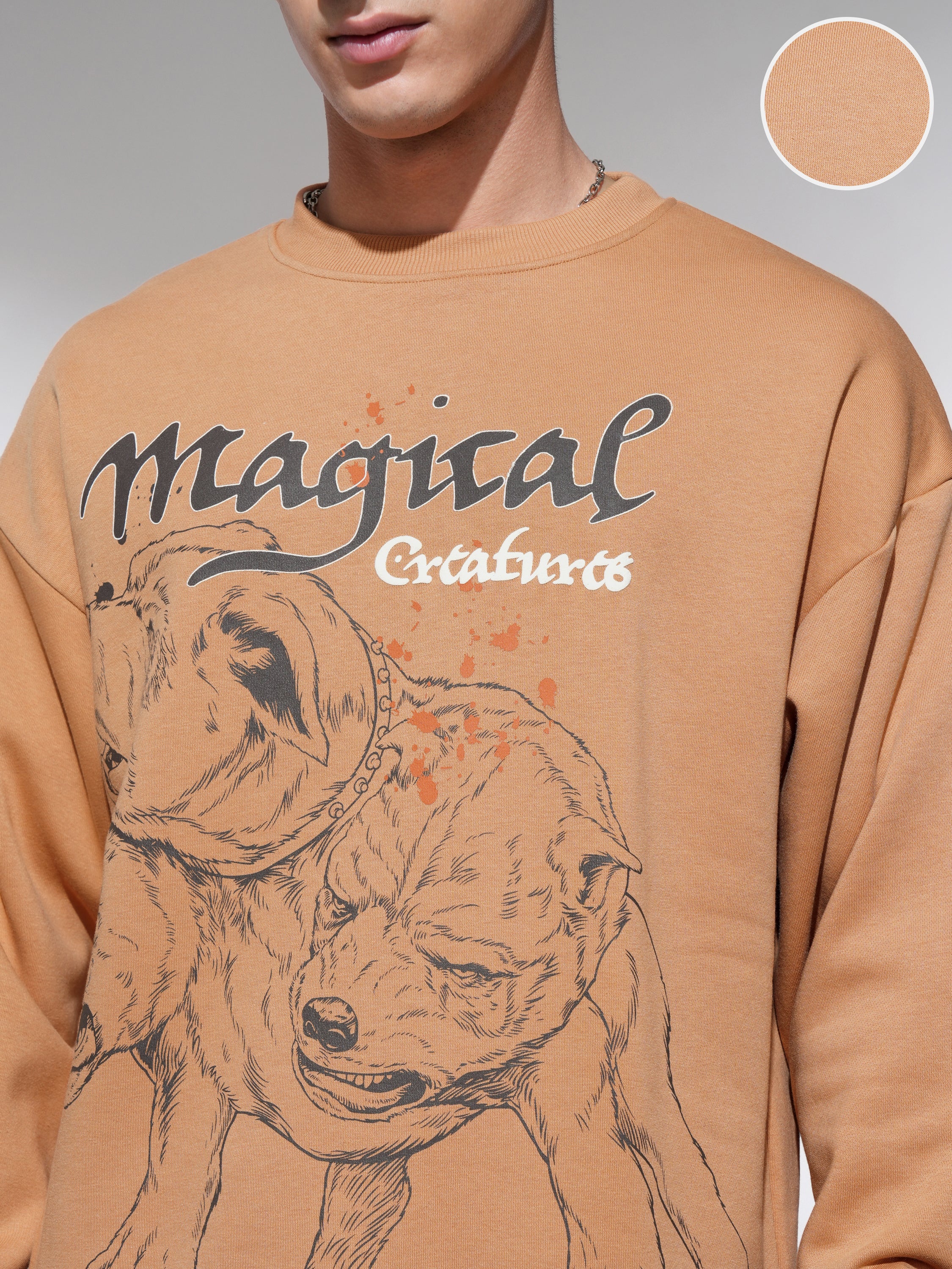 WB By Highlander Men Brown Harry Potter Round Neck Pullover Sweatshirt - Brown - Image 5
