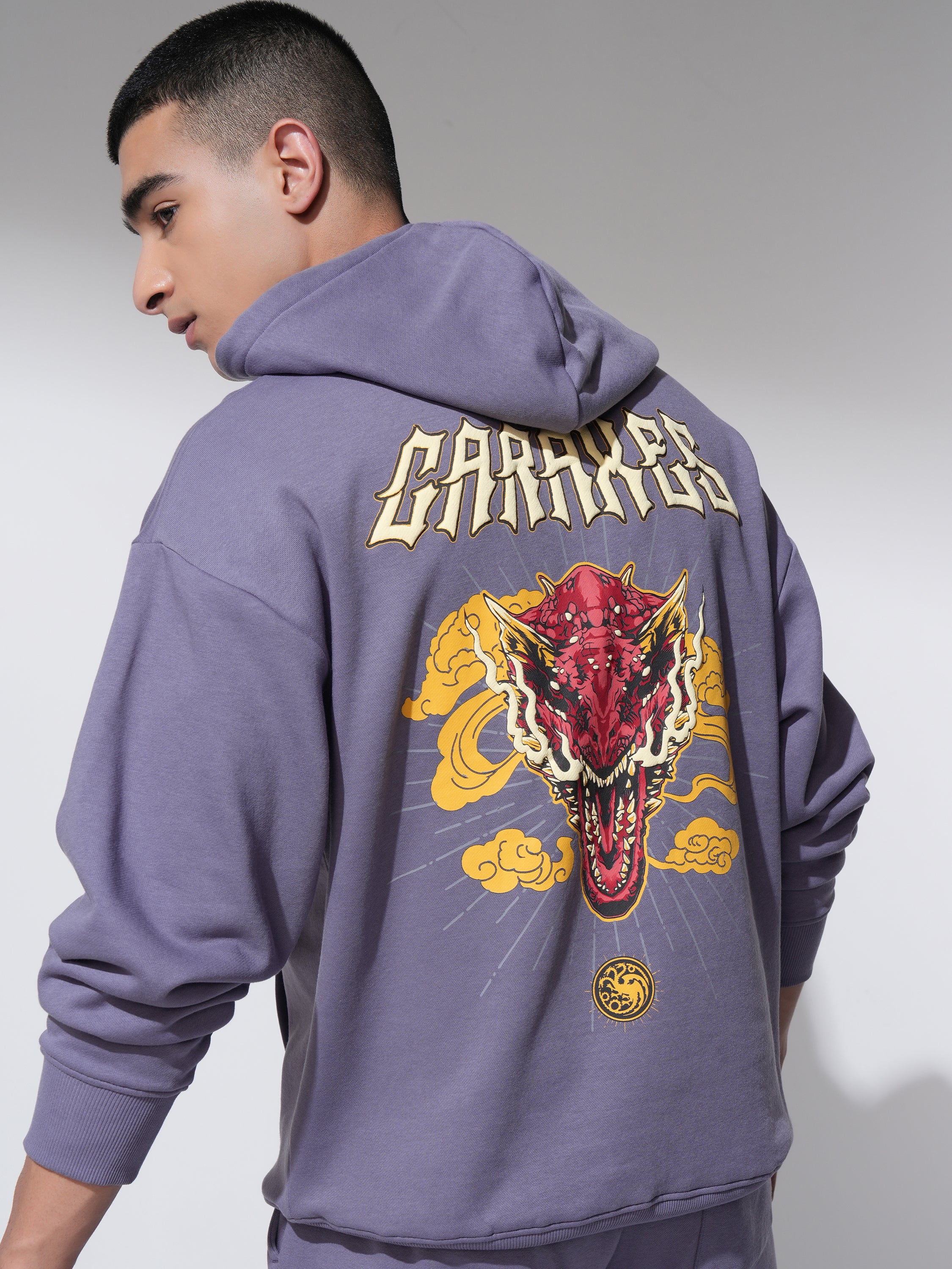 WB By Highlander Men Purple Game Of Thrones Hooded Pullover Sweatshirt - Purple - Image 1