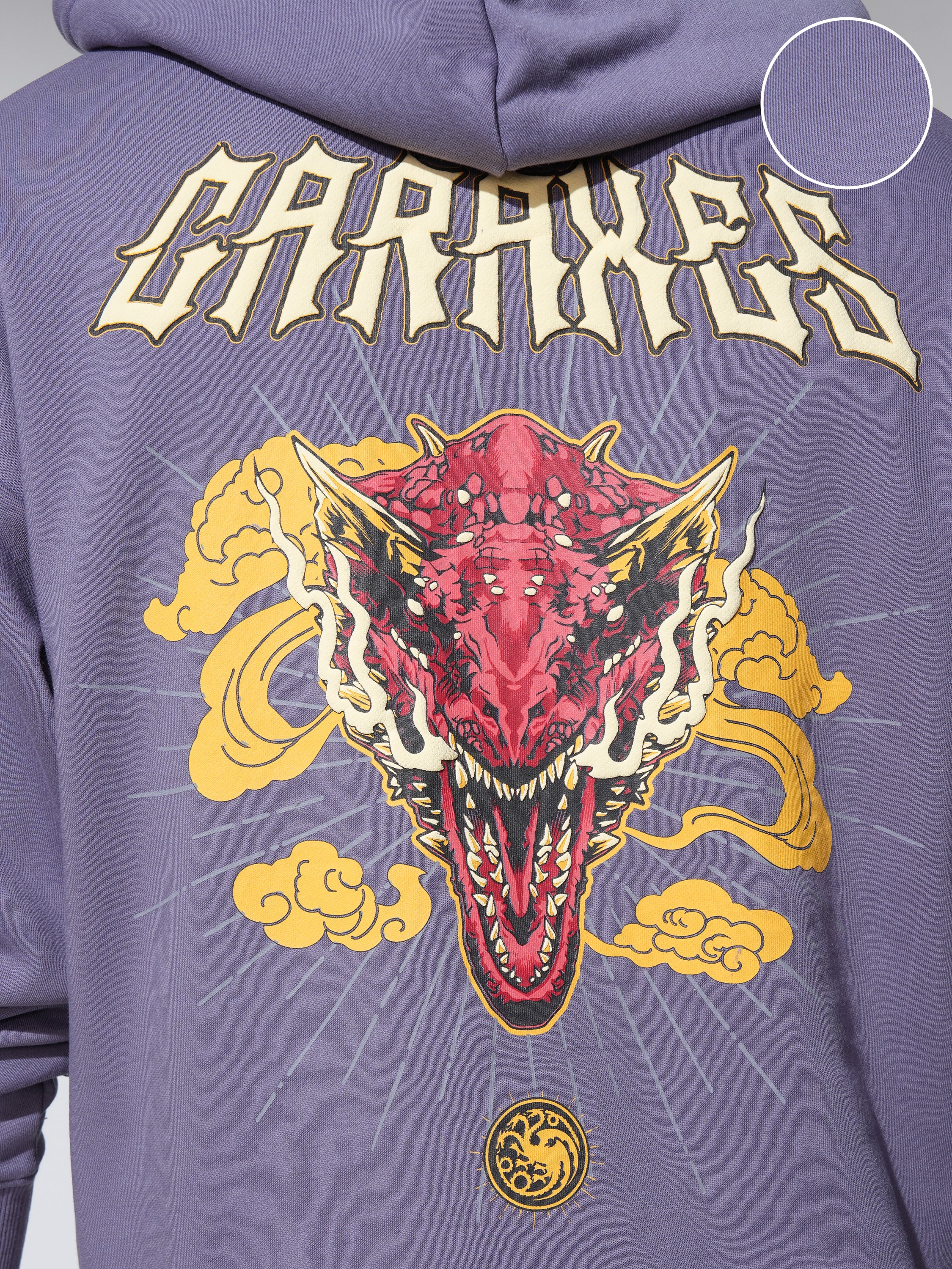 WB By Highlander Men Purple Game Of Thrones Hooded Pullover Sweatshirt - Purple - Image 5
