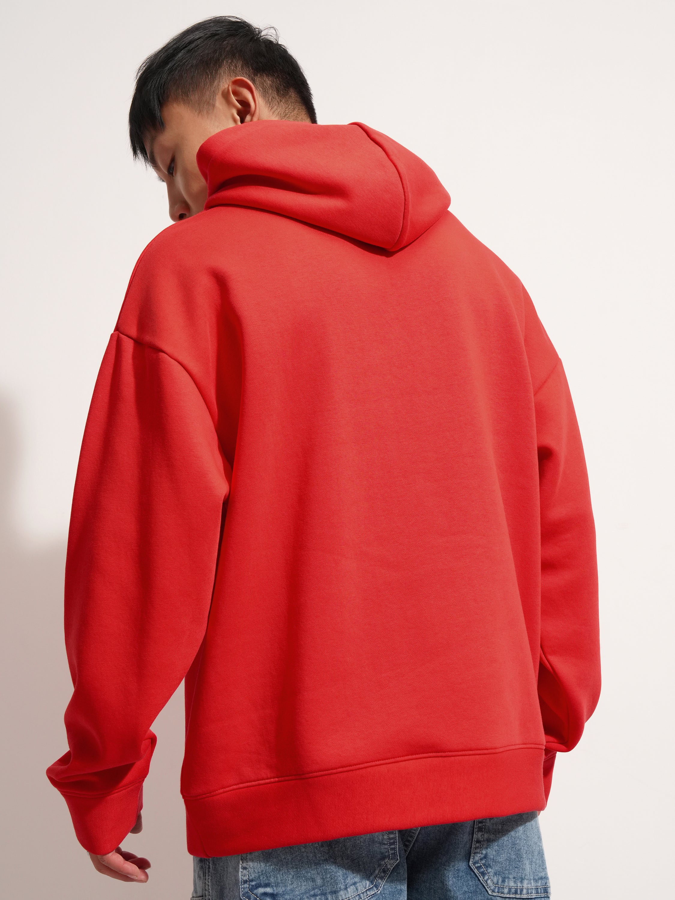 DC By Highlander Men Red Batman Hooded Pullover Sweatshirt - Red - Image 3