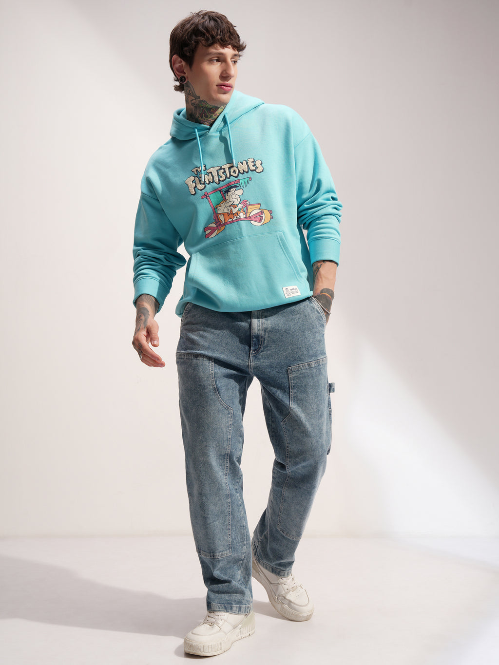 WB By Highlander Men Blue Flingstone Hooded Pullover Sweatshirt - Blue - Image 2