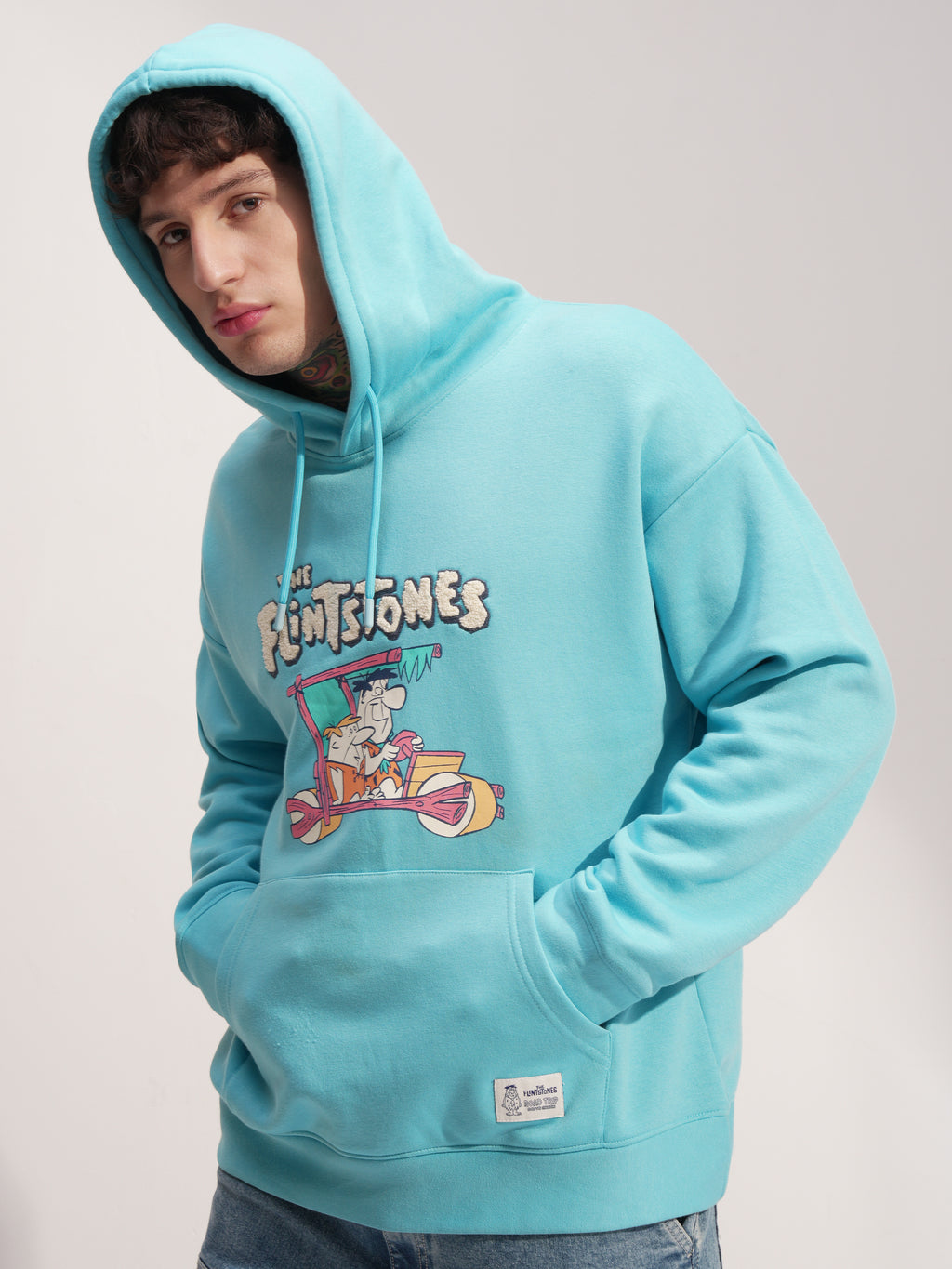 WB By Highlander Men Blue Flingstone Hooded Pullover Sweatshirt - Blue - Image 4