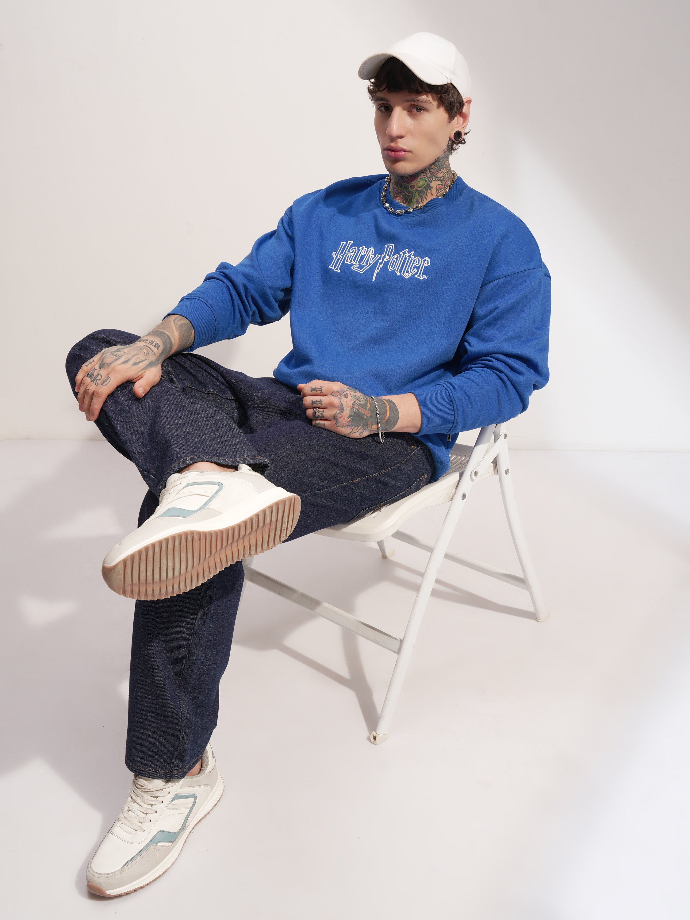WB By Highlander Men Blue Harry Potter Round Neck Pullover Sweatshirt - Blue - Image 2