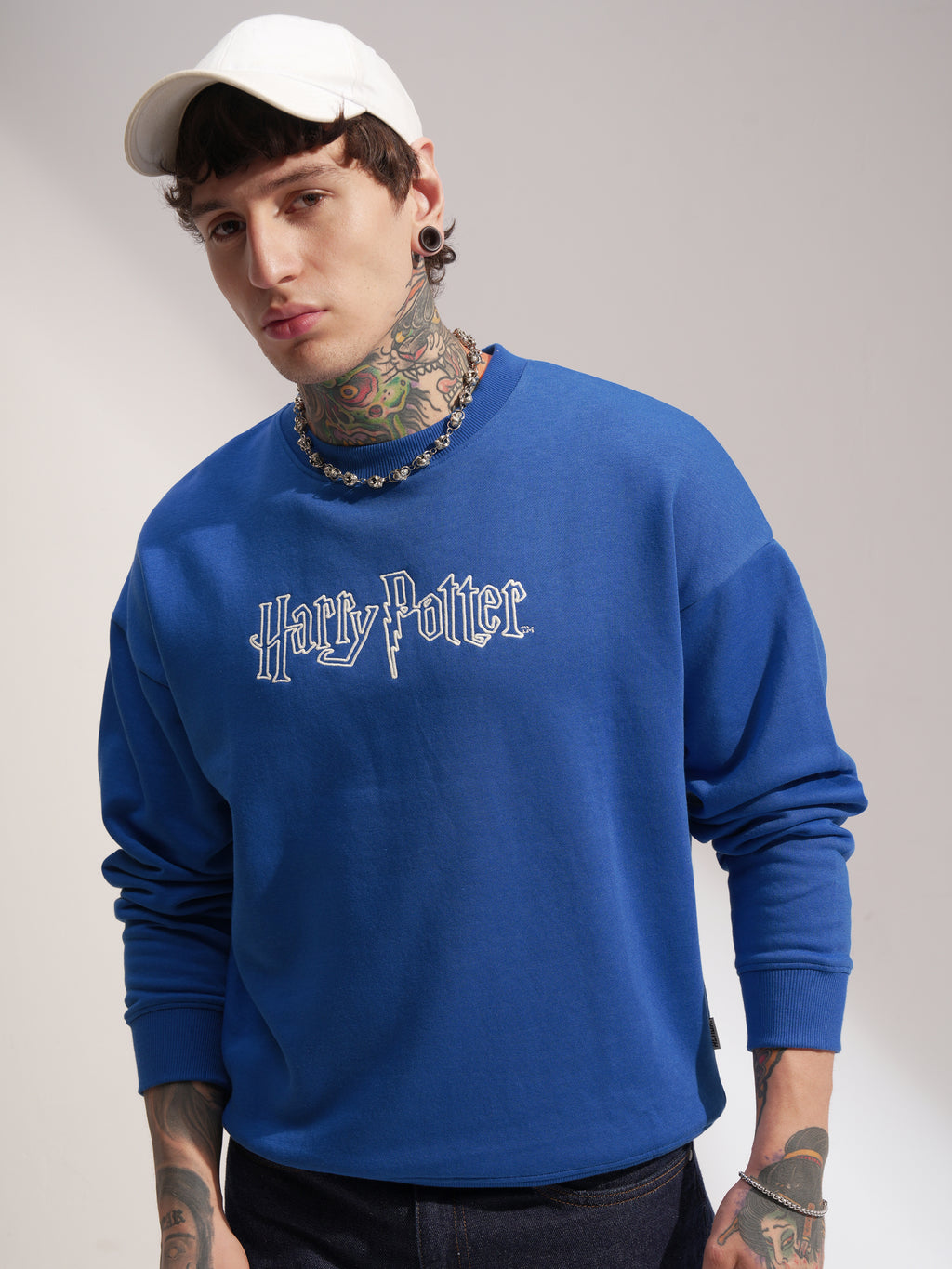 WB By Highlander Men Blue Harry Potter Round Neck Pullover Sweatshirt - Blue - Image 3
