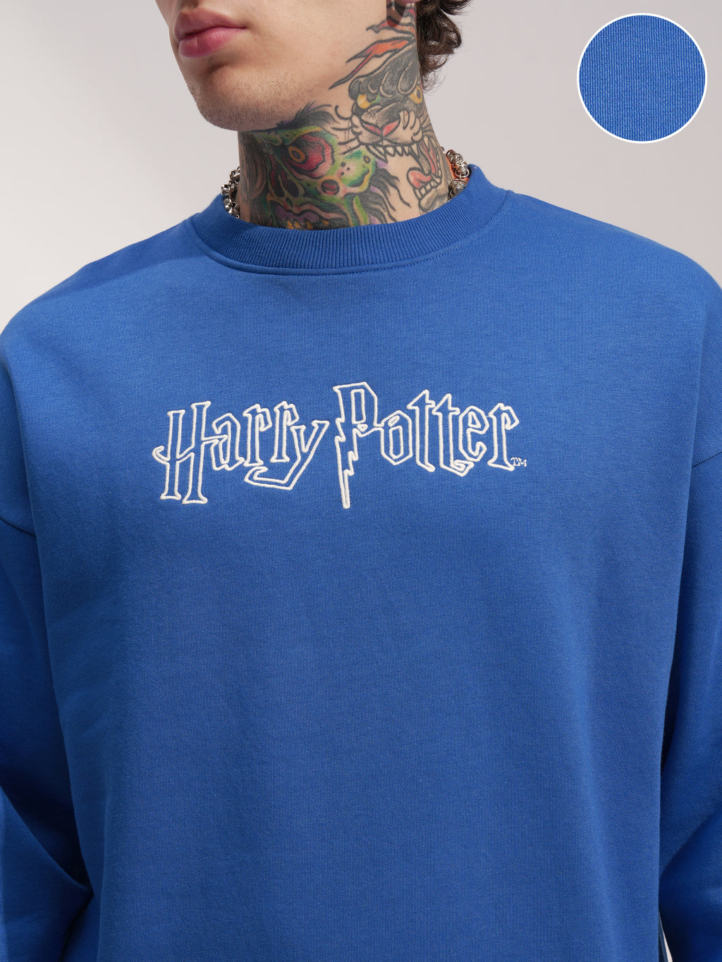 WB By Highlander Men Blue Harry Potter Round Neck Pullover Sweatshirt - Blue - Image 5
