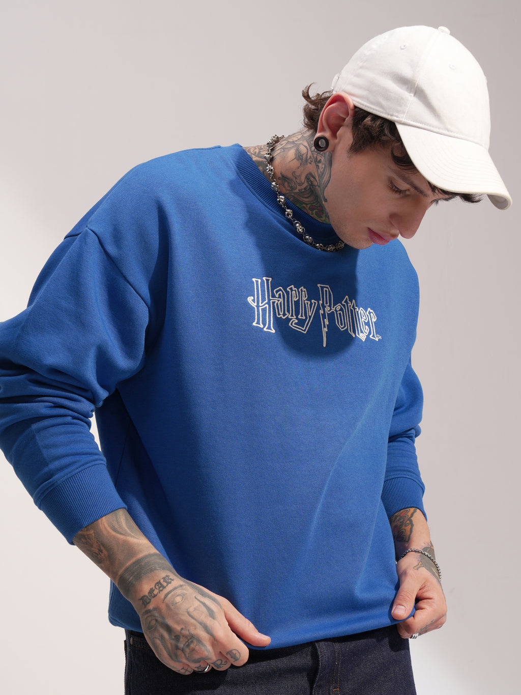 WB By Highlander Men Blue Harry Potter Round Neck Pullover Sweatshirt - Blue - Image 6