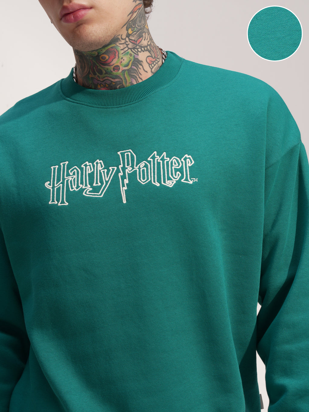 WB By Highlander Men Green Harry Potter Round Neck Pullover Sweatshirt - Green - Image 5