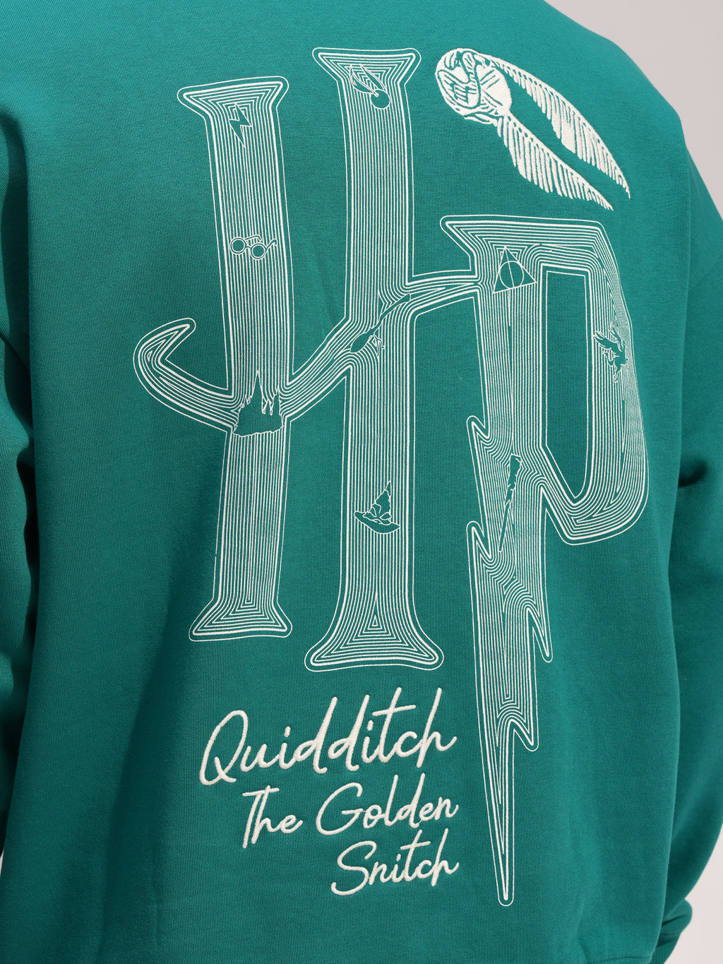WB By Highlander Men Green Harry Potter Round Neck Pullover Sweatshirt - Green - Image 7