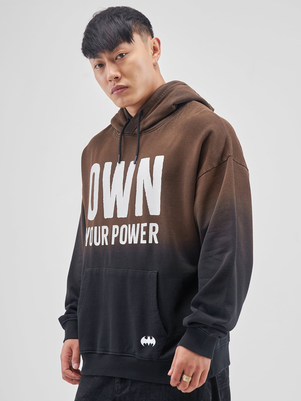 DC By Highlander Men Black Batman Hooded Pullover Sweatshirt - Black - Image 4