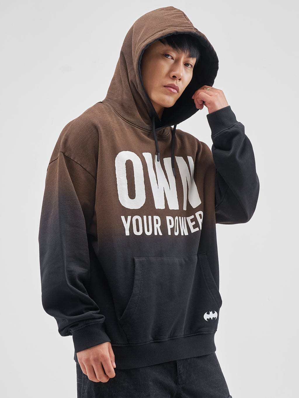 DC By Highlander Men Black Batman Hooded Pullover Sweatshirt - Black - Image 6