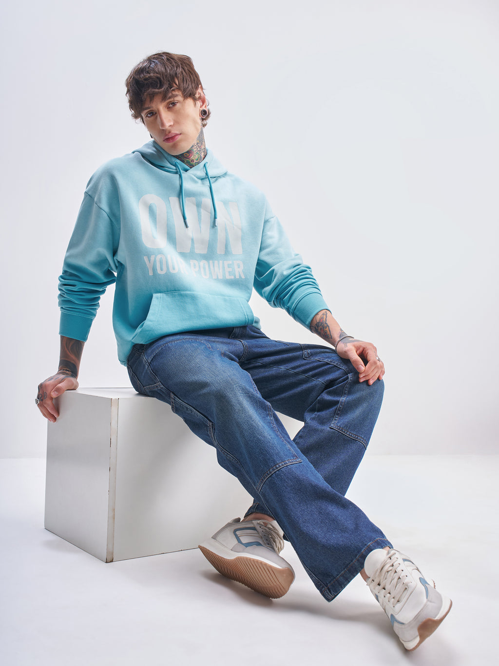 DC By Highlander Men Blue Batman Hooded Pullover Sweatshirt - Blue - Image 2