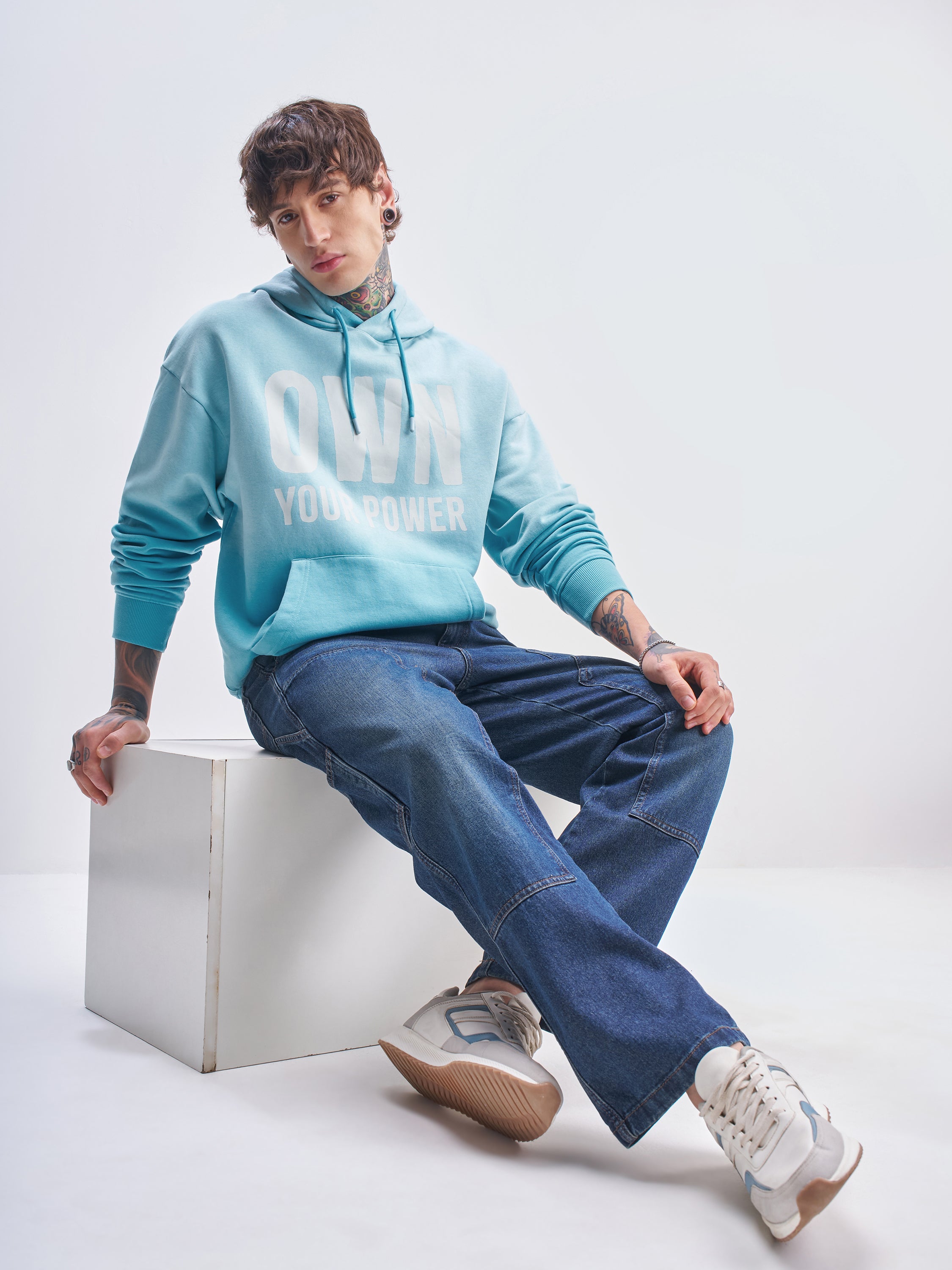 DC By Highlander Men Blue Batman Hooded Pullover Sweatshirt - Blue - Image 2