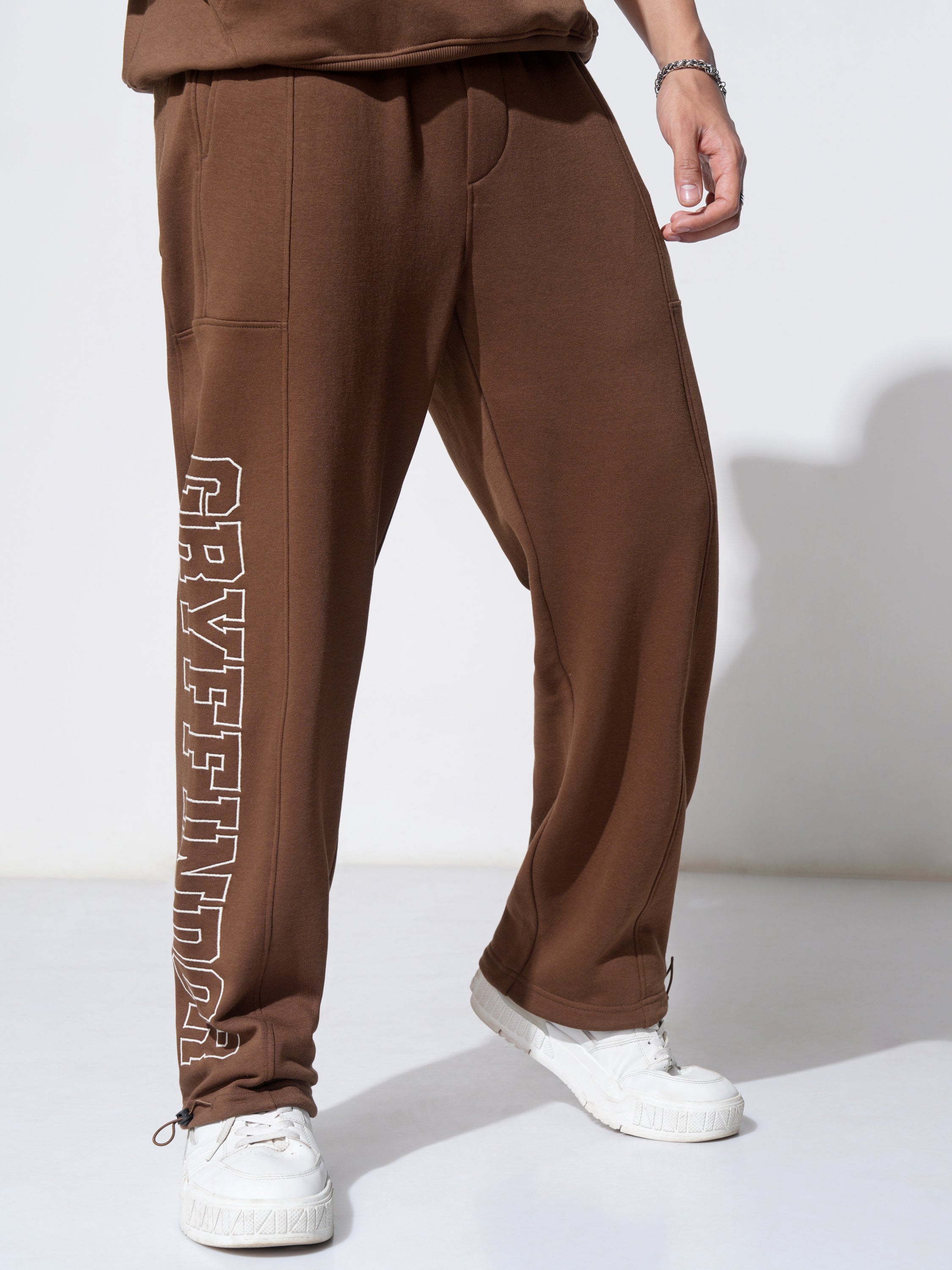 WB By Highlander Men Brown Harry Potter Straight Fit Printed Track Pants - Brown - Image 1