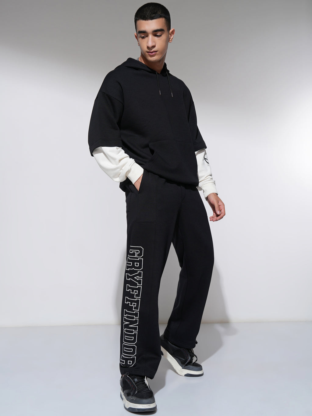 WB By Highlander Men Black Harry Potter Straight Fit Printed Track Pants - Black - Image 2