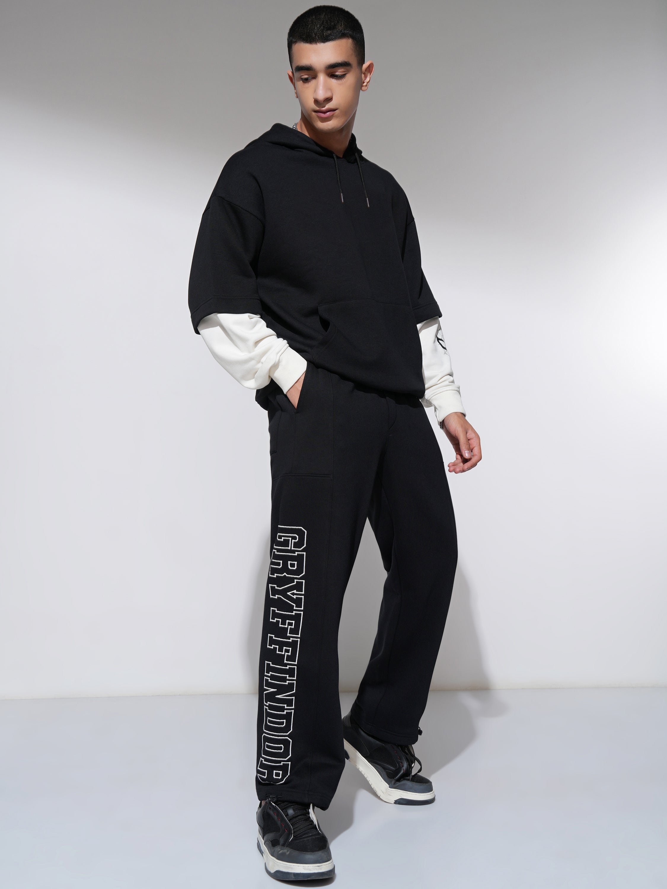 WB By Highlander Men Black Harry Potter Straight Fit Printed Track Pants - Black - Image 2