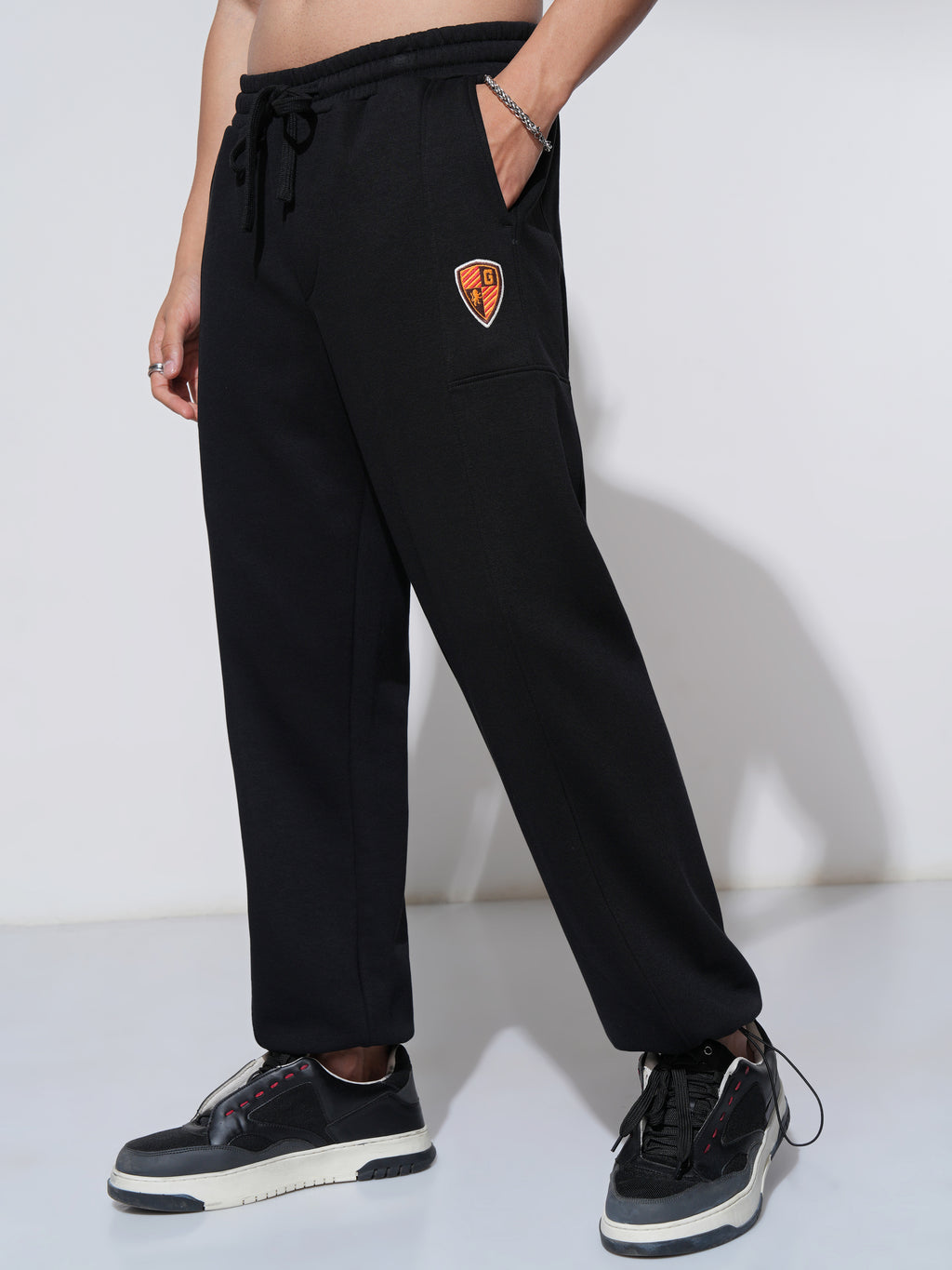WB By Highlander Men Black Harry Potter Straight Fit Printed Track Pants - Black - Image 4