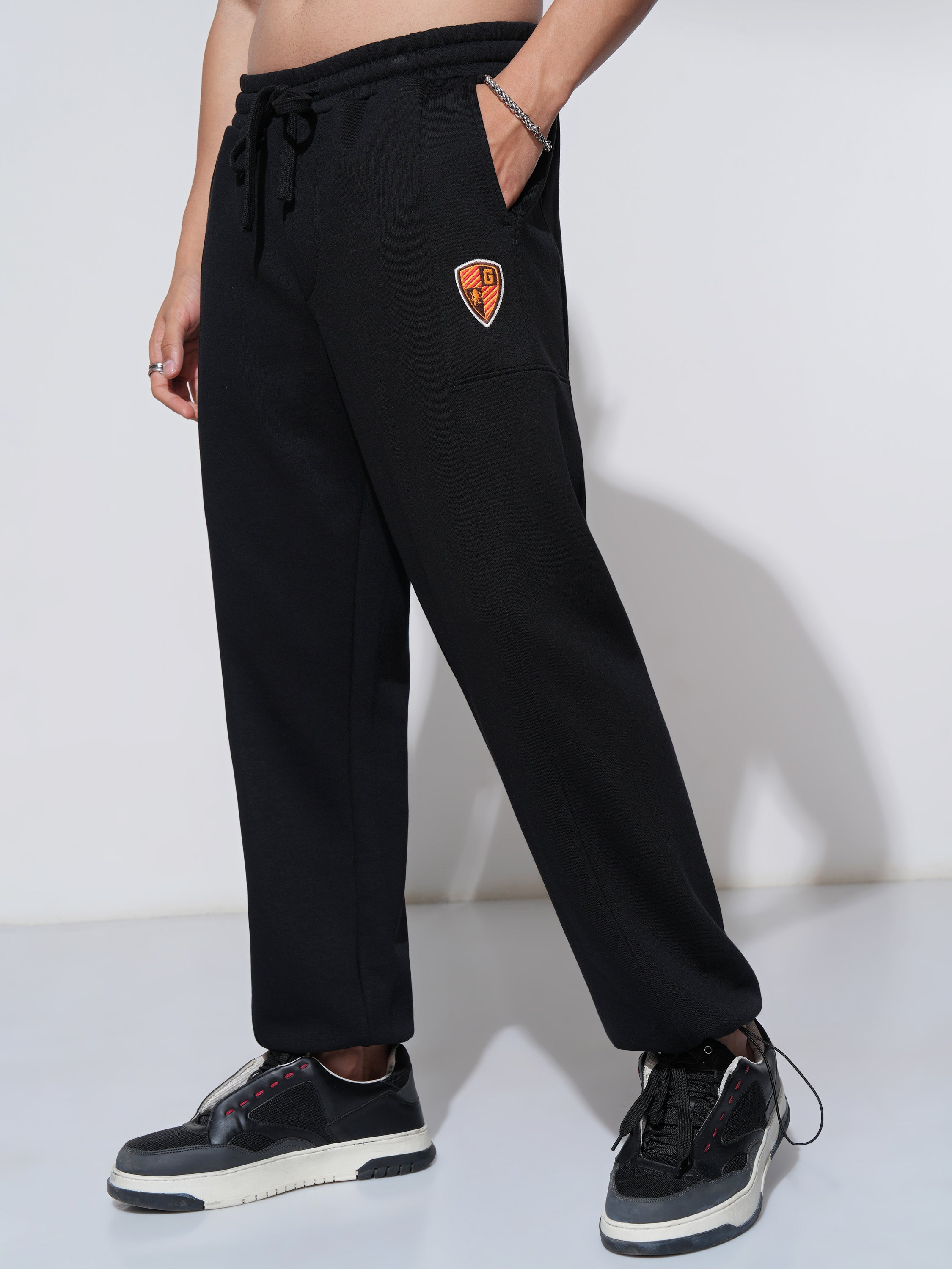 WB By Highlander Men Black Harry Potter Straight Fit Printed Track Pants - Black - Image 4