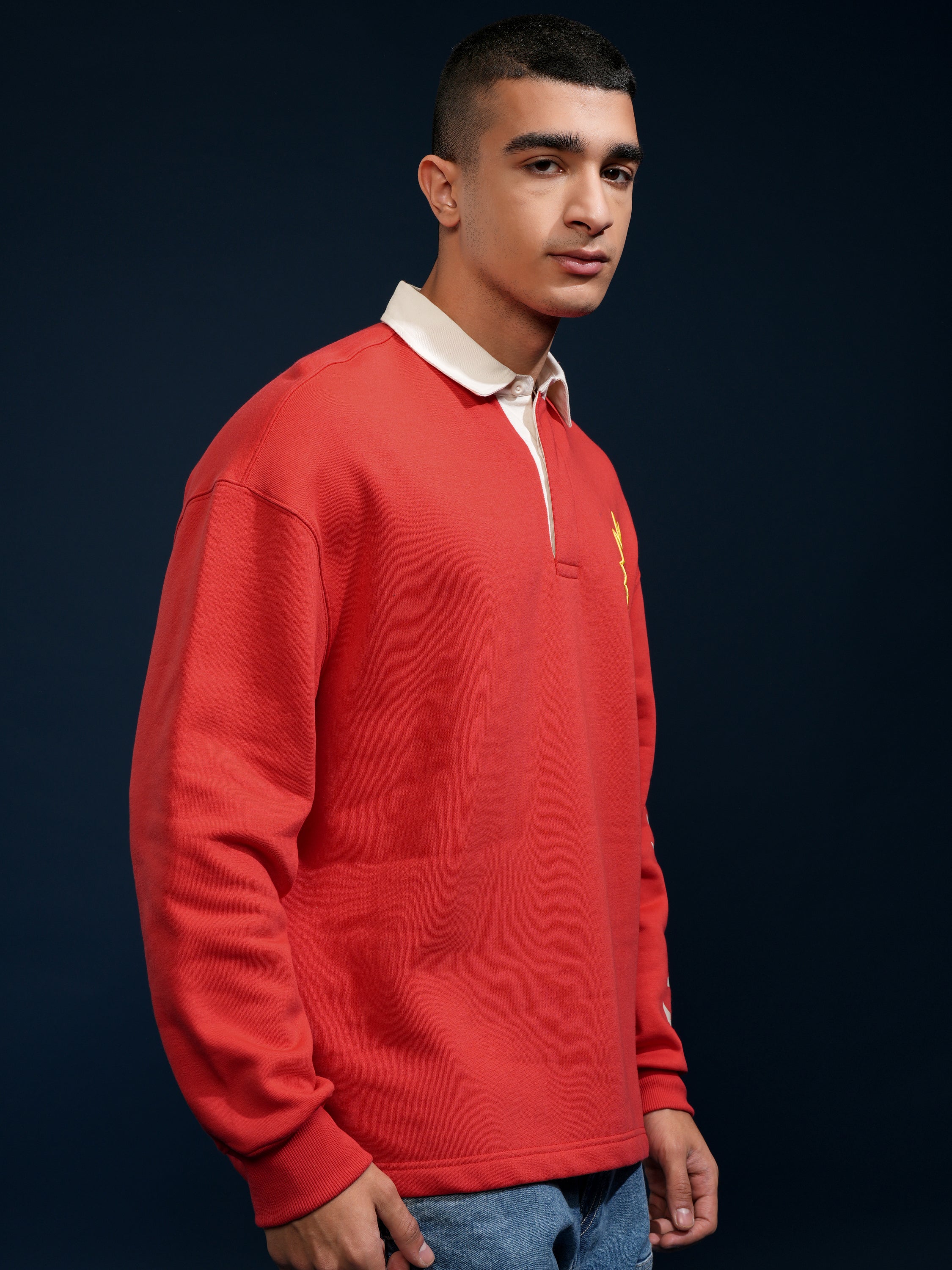 WB By Highlander Men Red Rick Sanchez Printed Polo Collar T-Shirt - Red - Image 6