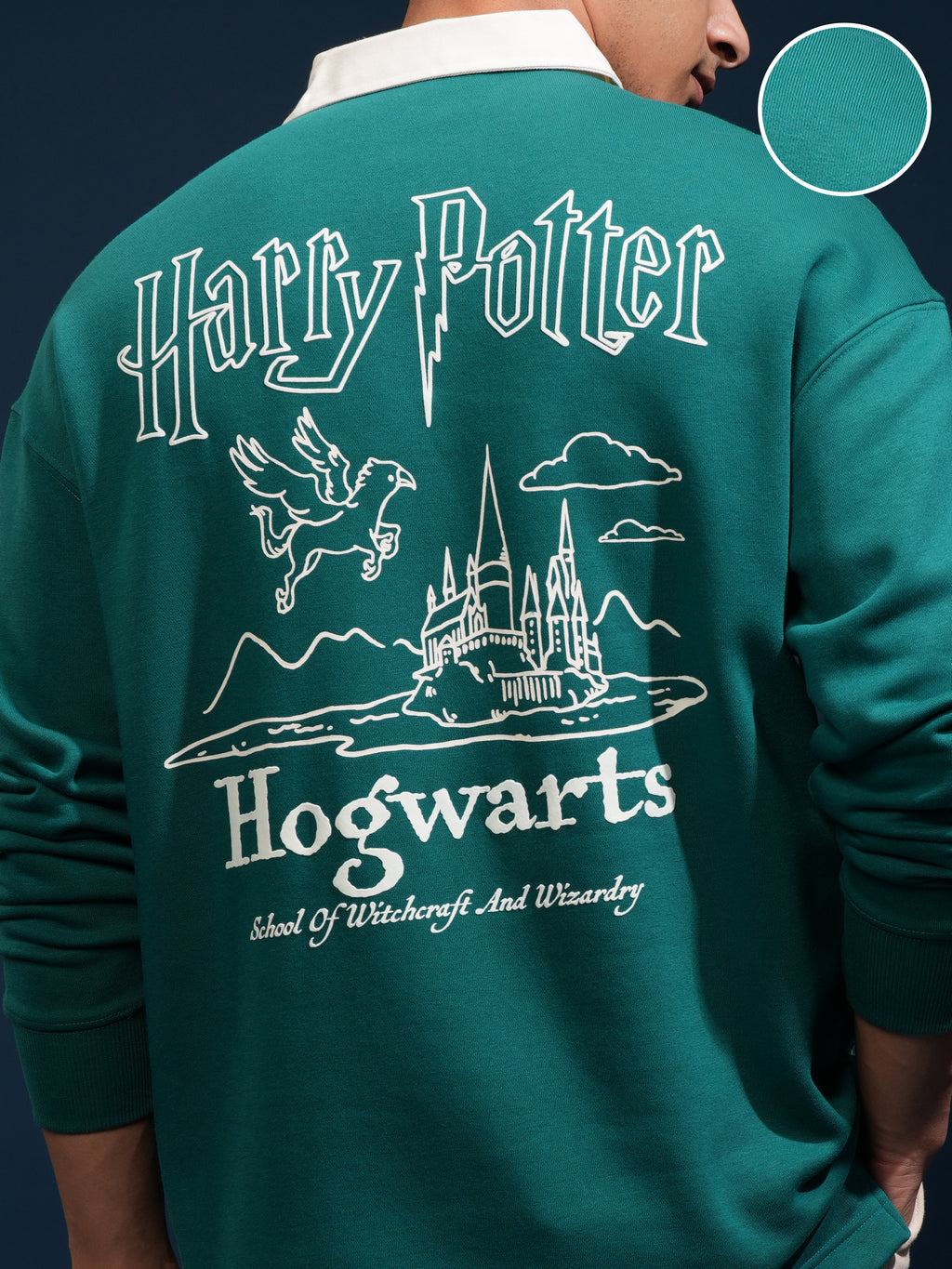 WB By Highlander Men Green Harry Potter Printed Polo Collar T-Shirt - Green - Image 5