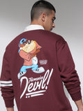 WB By Highlander Men Maroon Looney Tunes Printed Polo Collar T-Shirt - Maroon - Image 1