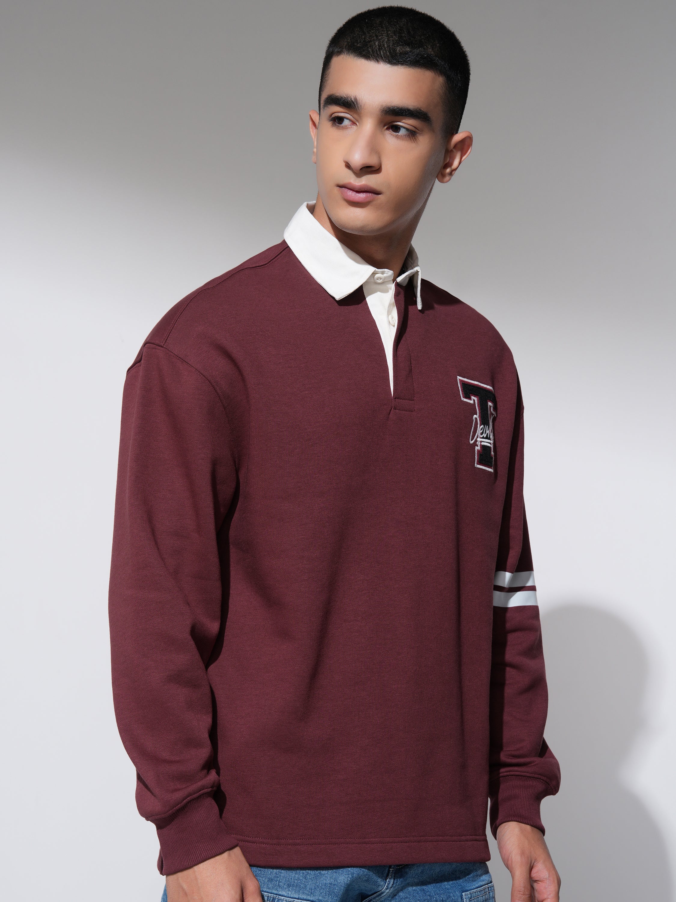 WB By Highlander Men Maroon Looney Tunes Printed Polo Collar T-Shirt - Maroon - Image 3