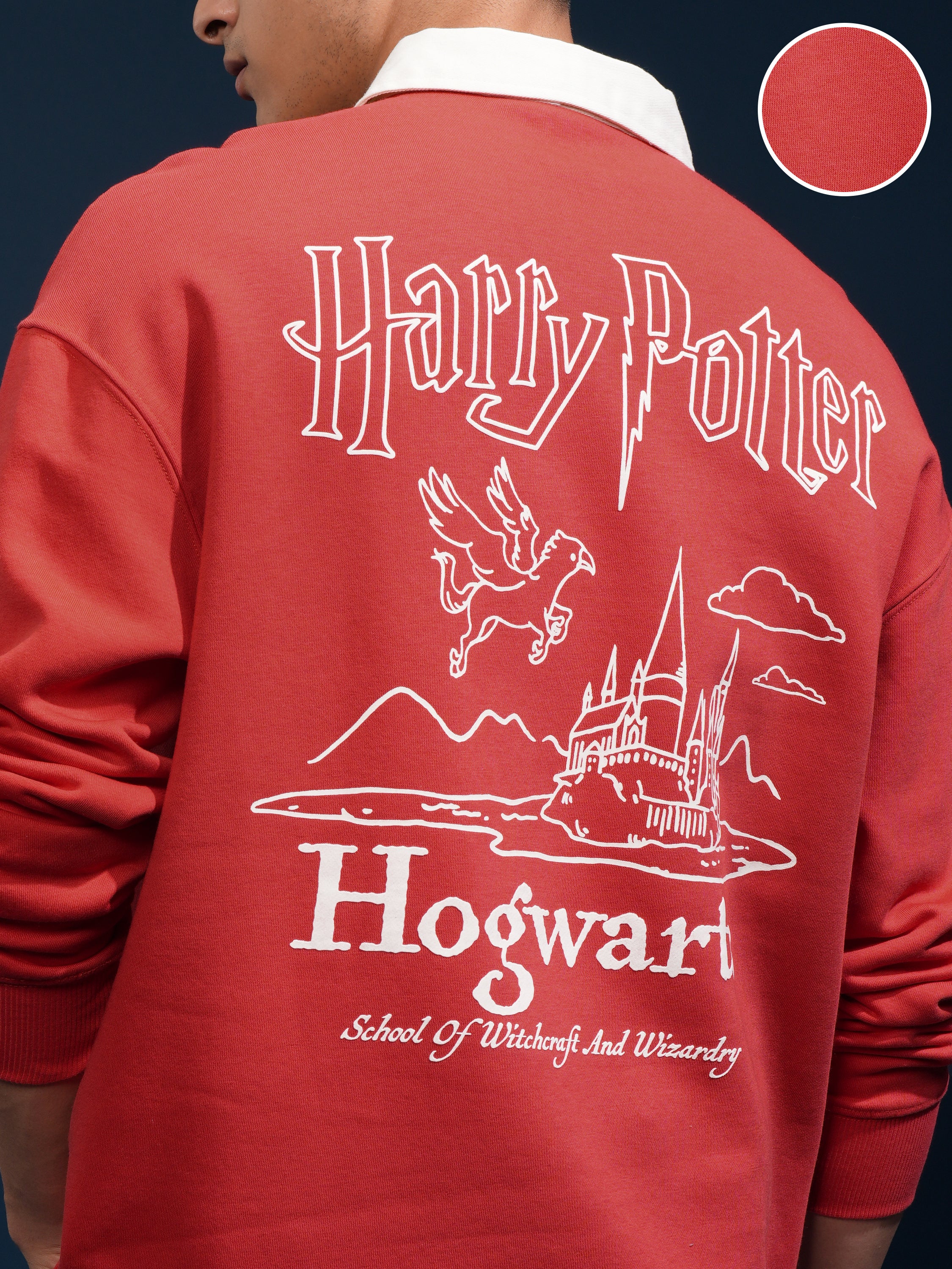 WB By Highlander Men Red Harry Potter Printed Polo Collar T-Shirt - Red - Image 5