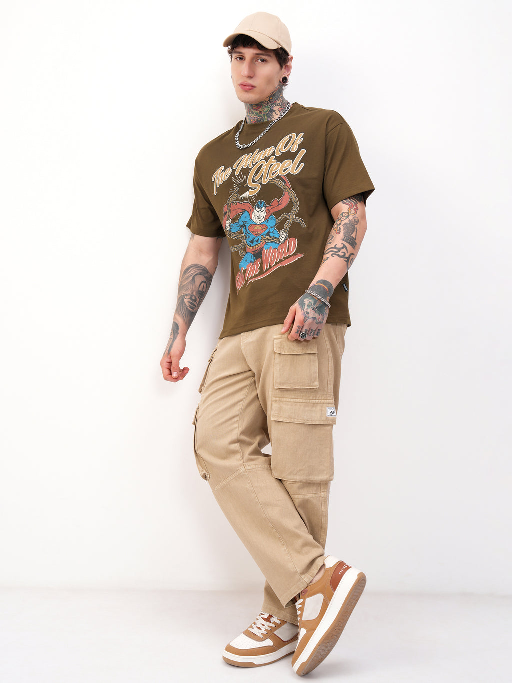 DC By Highlander Men Brown Superman Printed Round Neck T-Shirt - Brown - Image 2