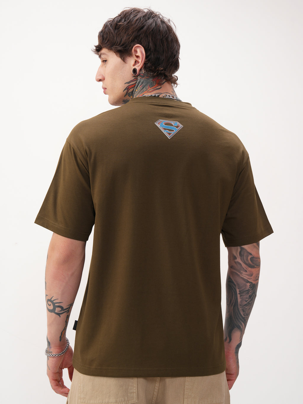 DC By Highlander Men Brown Superman Printed Round Neck T-Shirt - Brown - Image 3