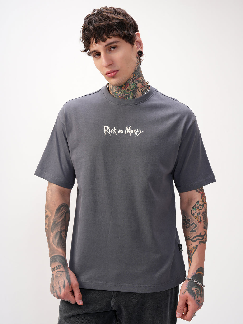 WB By Highlander Men Grey Rick And Morty Printed Round Neck T-Shirt - Grey - Image 3