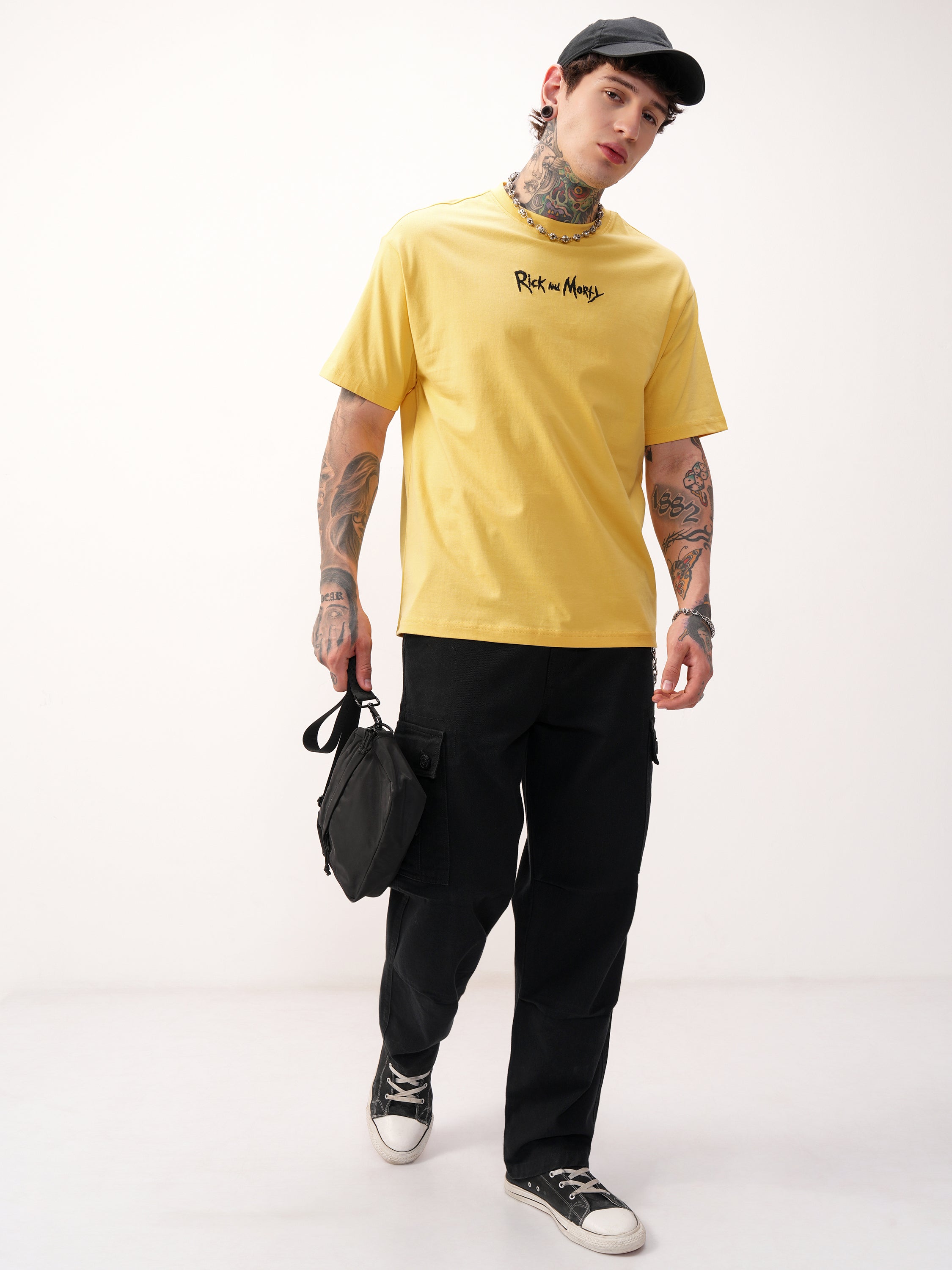 WB By Highlander Men Yellow Rick And Morty Printed Round Neck T-Shirt - Yellow - Image 2