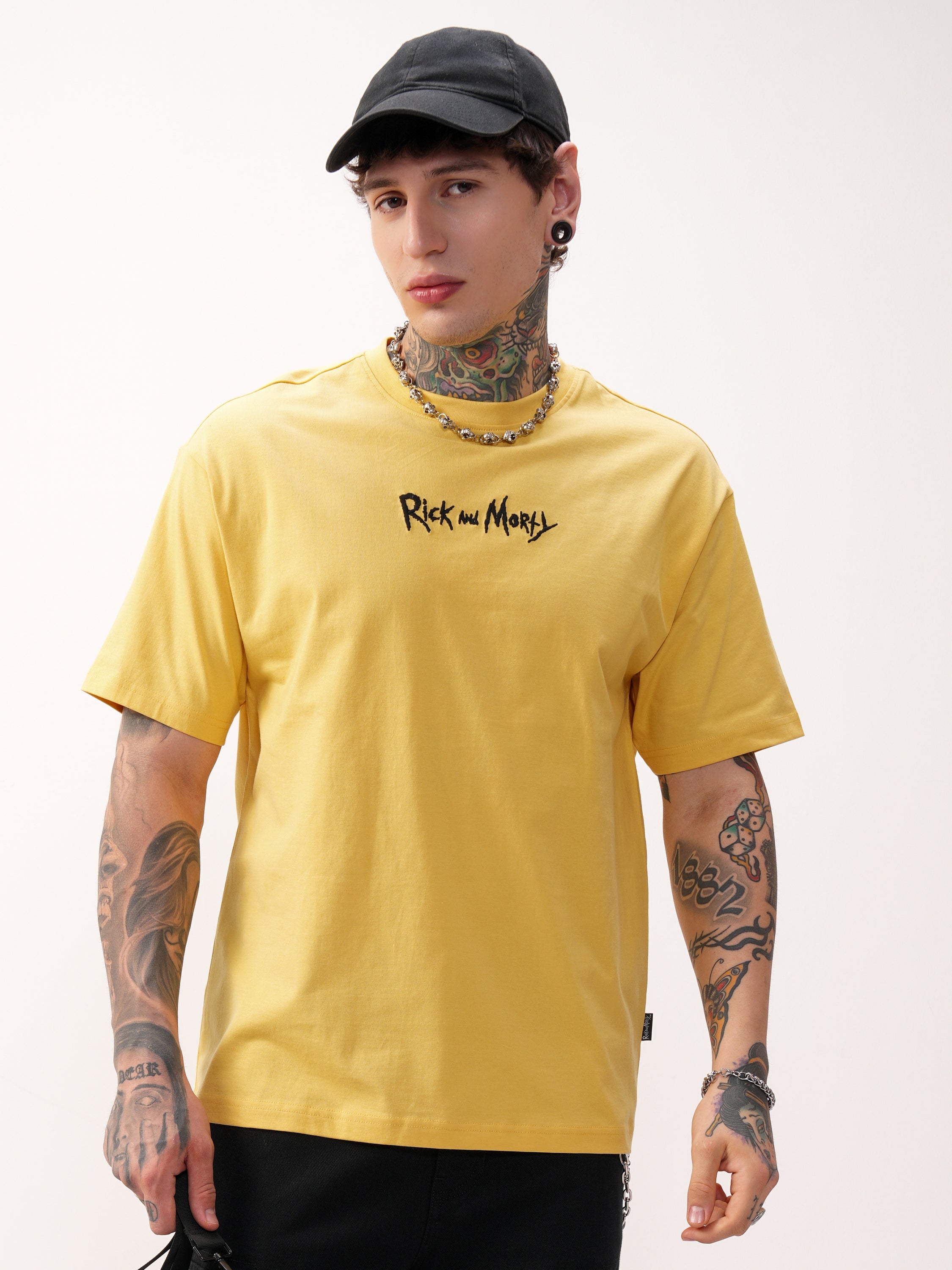 WB By Highlander Men Yellow Rick And Morty Printed Round Neck T-Shirt - Yellow - Image 3