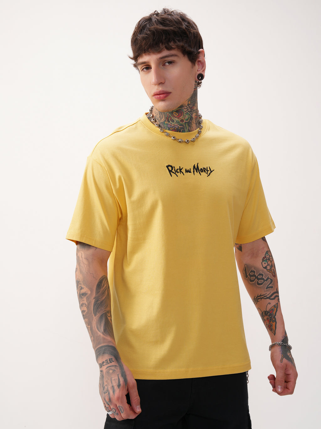 WB By Highlander Men Yellow Rick And Morty Printed Round Neck T-Shirt - Yellow - Image 6