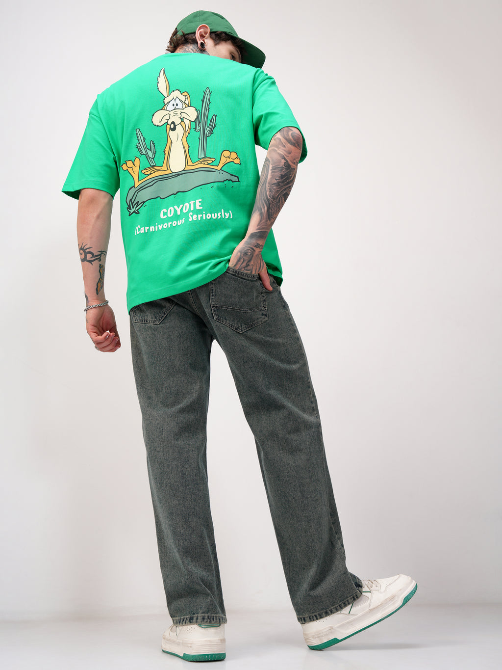 WB By Highlander Men Green Looney Tunes Printed Round Neck T-Shirt - Green - Image 2