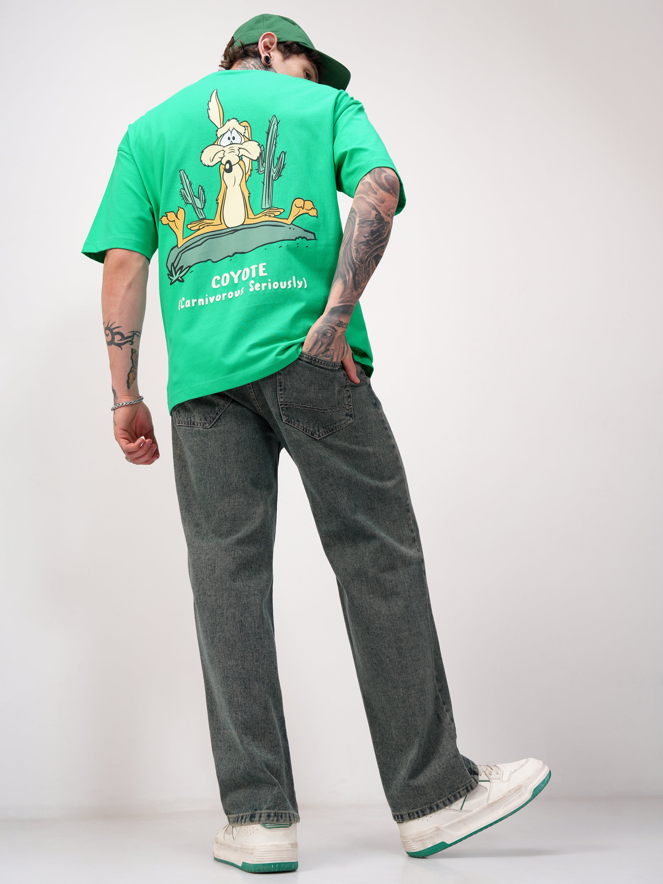 WB By Highlander Men Green Looney Tunes Printed Round Neck T-Shirt - Green - Image 2