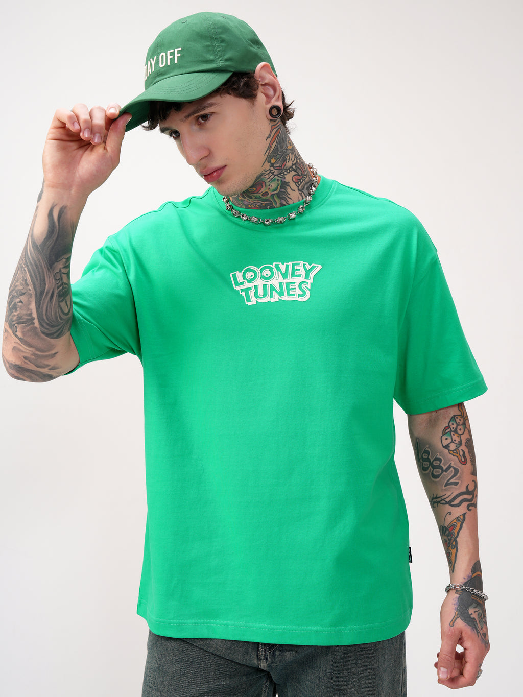 WB By Highlander Men Green Looney Tunes Printed Round Neck T-Shirt - Green - Image 3