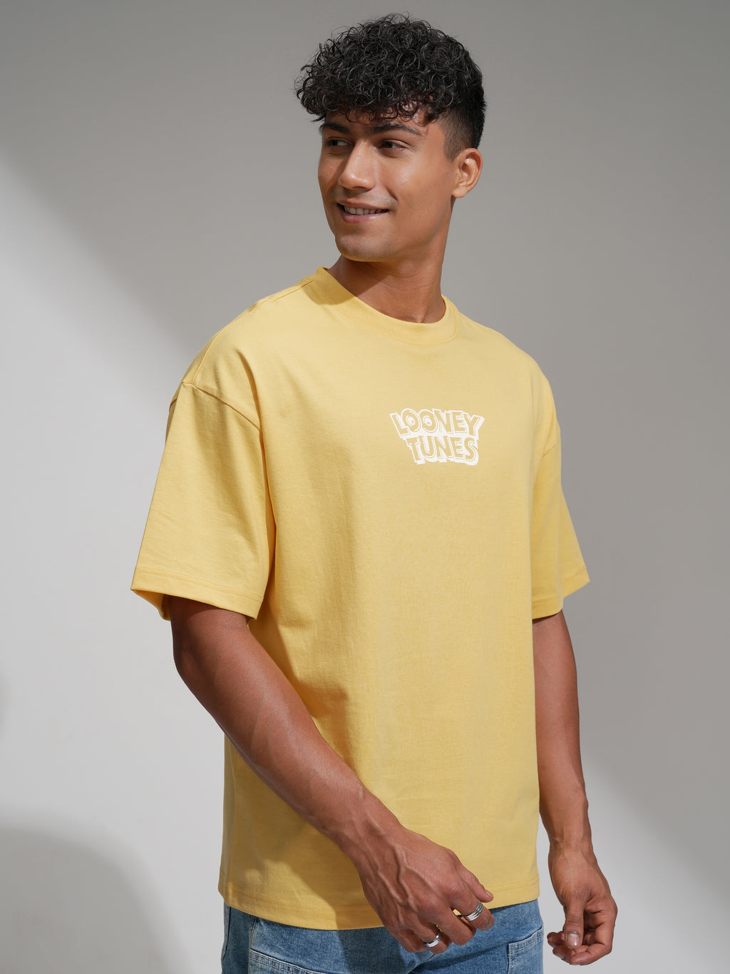 WB By Highlander Men Yellow Looney Tunes Printed Round Neck T-Shirt - Yellow - Image 6