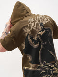 DC By Highlander Men Brown Batman Printed Hood Oversized Fit T-Shirt - Brown - Image 1