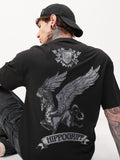 WB By Highlander Men Black Harry Potter Printed Round Neck Oversized Fit T-Shirt - Black - Image 1