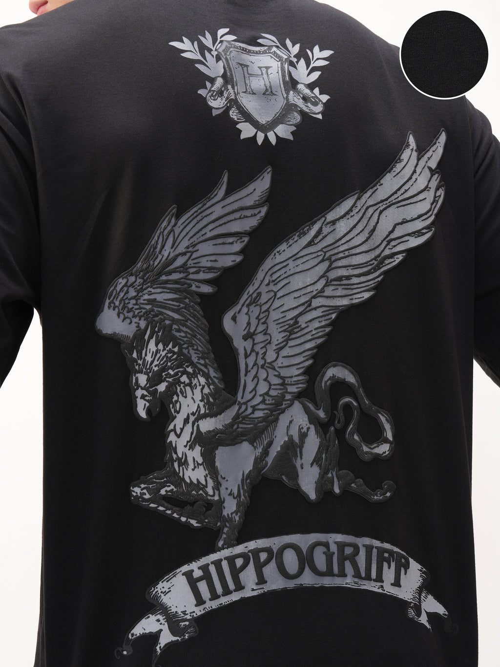WB By Highlander Men Black Harry Potter Printed Round Neck Oversized Fit T-Shirt - Black - Image 5