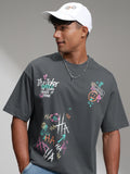DC By Highlander Men Grey Joker Printed Round Neck Oversized Fit T-Shirt - Grey - Image 1