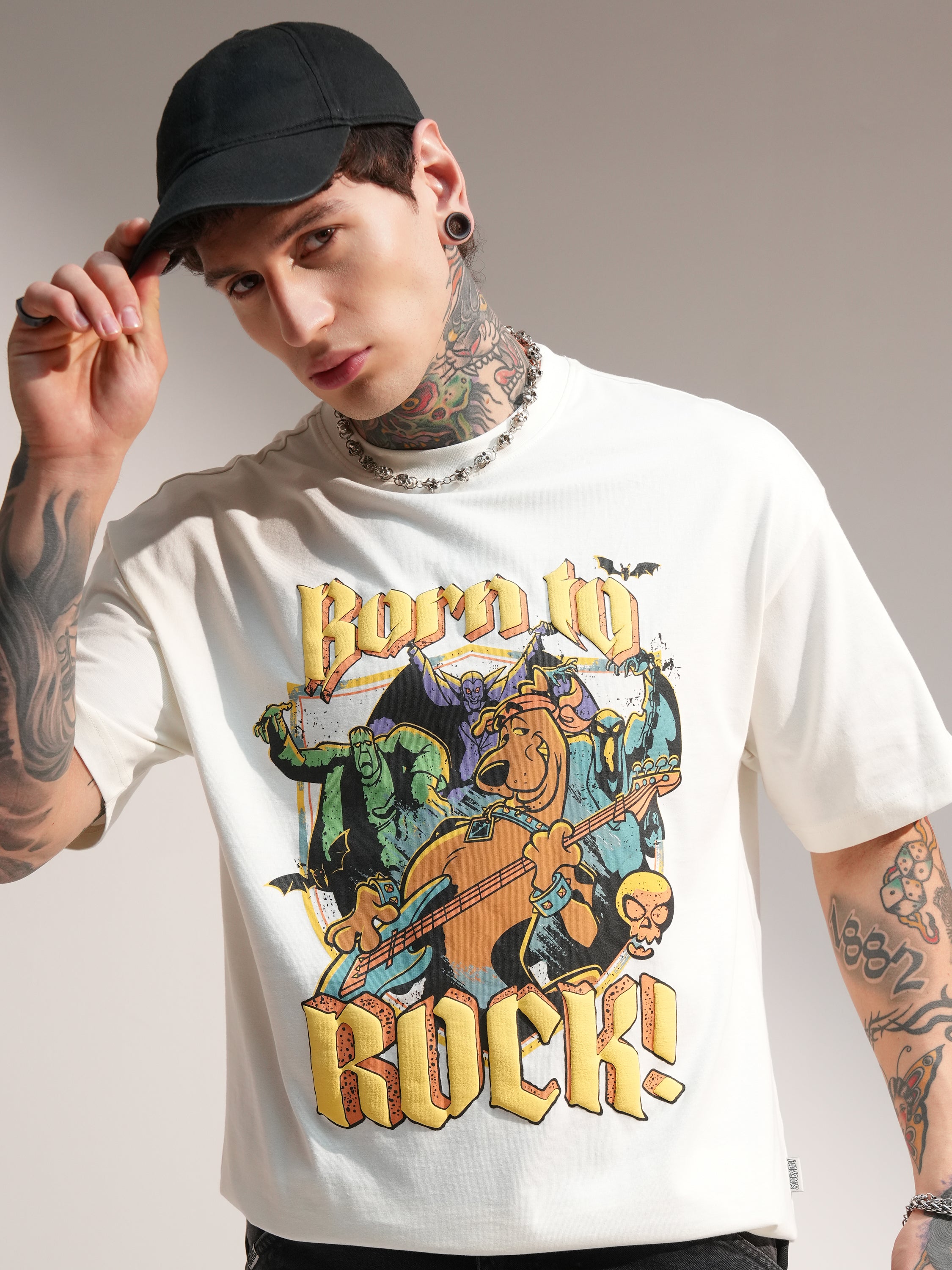 WB By Highlander Men Off White Scooby Doo Printed Round Neck T-Shirt - Off White - Image 1