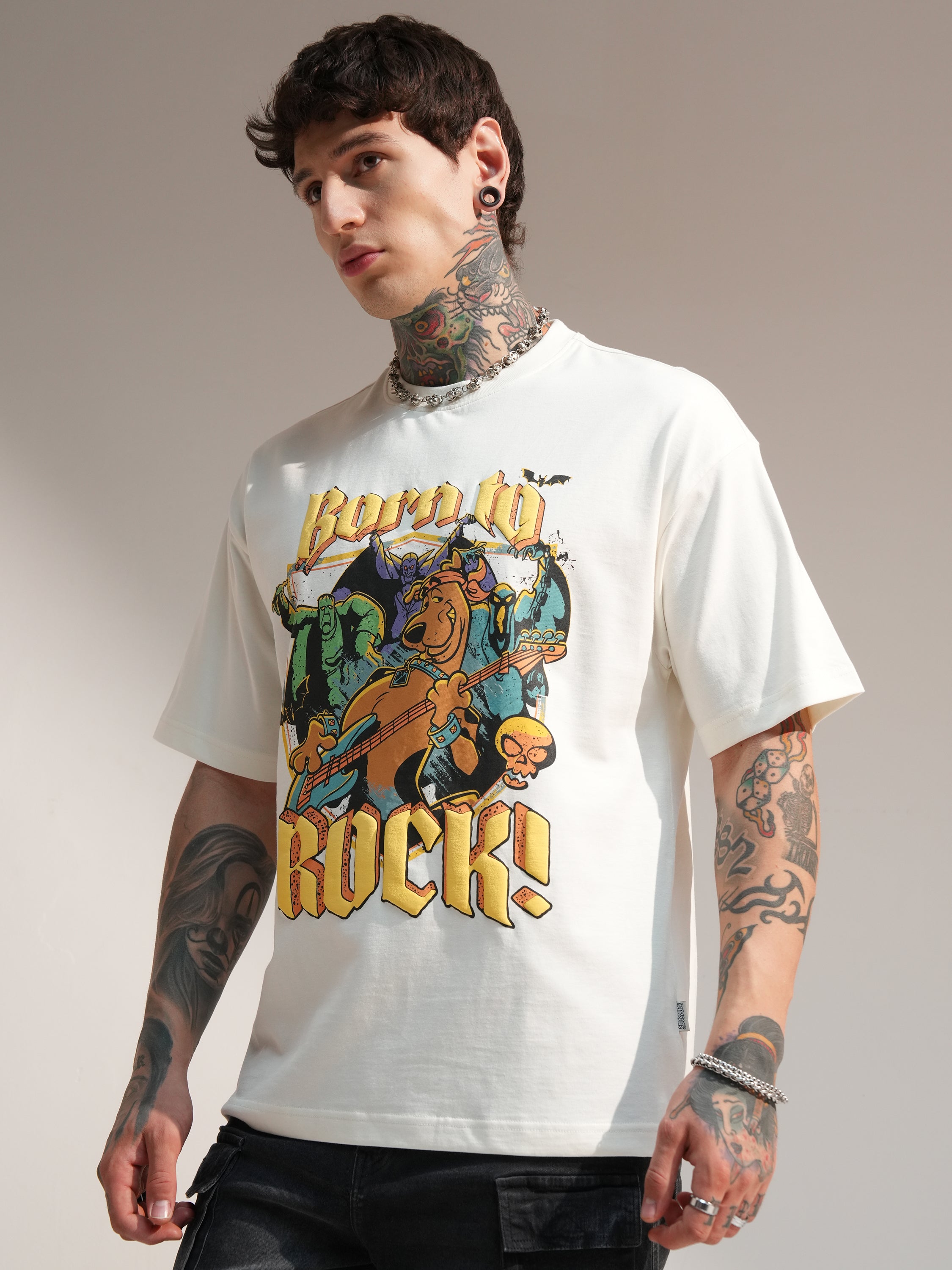 WB By Highlander Men Off White Scooby Doo Printed Round Neck T-Shirt - Off White - Image 4