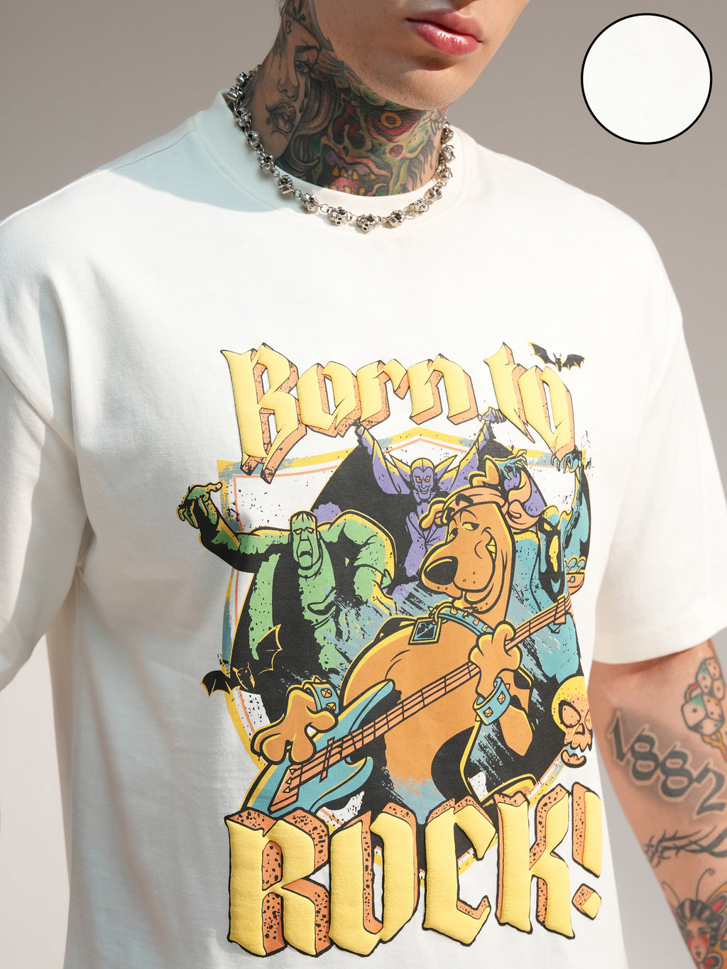 WB By Highlander Men Off White Scooby Doo Printed Round Neck T-Shirt - Off White - Image 5