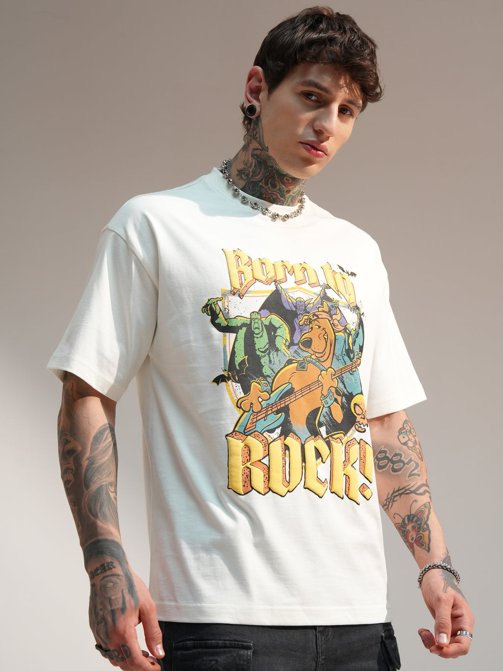 WB By Highlander Men Off White Scooby Doo Printed Round Neck T-Shirt - Off White - Image 6
